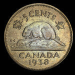Canada, George VI, 5 cents <br /> 1938