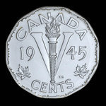 Canada, George VI, 5 cents <br /> 1945