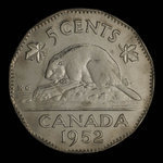Canada, George VI, 5 cents <br /> 1952