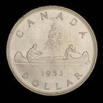 Canada, Elizabeth II, 1 dollar <br /> 1953