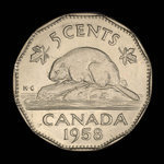 Canada, Elizabeth II, 5 cents <br /> 1958