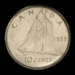 Canada, Elizabeth II, 10 cents <br /> 1959