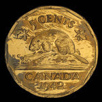 Canada, George VI, 5 cents <br /> 1942