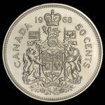 Canada, Elizabeth II, 50 cents <br /> 1968