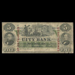 Canada, City Bank (Montreal), 5 dollars <br /> January 1, 1857