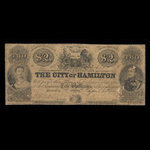 Canada, City of Hamilton, 2 dollars <br /> April 1, 1856