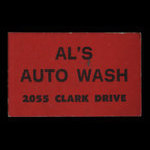 Canada, Al's Auto Wash, no denomination <br /> 1977