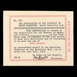 Canada, Corporation of the District of North Vancouver, 5 dollars <br /> July 31, 1913