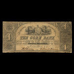 Canada, Gore Bank, 4 dollars <br /> September 2, 1852