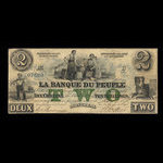 Canada, Banque du Peuple (People's Bank), 2 dollars <br /> May 2, 1870