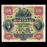 Canada, Bank of Montreal, 100 dollars <br /> January 2, 1903