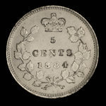 Canada, Victoria, 5 cents <br /> 1884