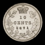 Canada, Victoria, 10 cents <br /> 1871