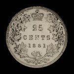 Canada, Victoria, 25 cents <br /> 1881