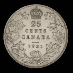 Canada, George V, 25 cents <br /> 1931