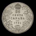 Canada, George V, 25 cents : 1931