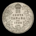 Canada, George V, 25 cents <br /> 1934
