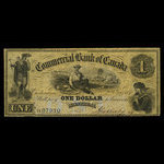 Canada, Commercial Bank of Canada, 1 dollar <br /> January 2, 1857