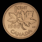 Canada, Elizabeth II, 1 cent <br /> 1980