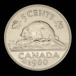 Canada, Elizabeth II, 5 cents <br /> 1980
