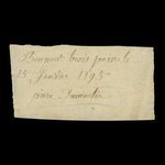 Canada, Pierre Dumoulin, 3 loaves, bread <br /> January 15, 1795