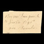 Canada, Pierre Dumoulin, 2 loaves, bread <br /> January 11, 1796