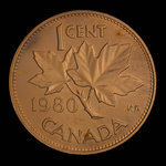 Canada, Elizabeth II, 1 cent <br /> April 24, 1980