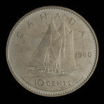 Canada, Elizabeth II, 10 cents <br /> 1980