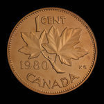 Canada, Elizabeth II, 1 cent <br /> September 3, 1980
