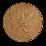 Canada, Elizabeth II, 1 cent <br /> 1981