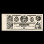 Canada, Commercial Bank of New Brunswick, 8 dollars <br /> November 1, 1860