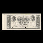 Canada, City Bank (Saint John), 10 pounds <br /> 1839