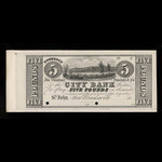 Canada, City Bank (Saint John), 5 pounds <br /> 1839