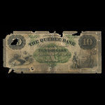 Canada, Quebec Bank, 10 dollars <br /> January 2, 1863