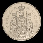 Canada, Elizabeth II, 50 cents : 1982