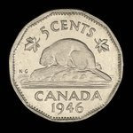 Canada, George VI, 5 cents <br /> 1946