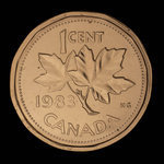 Canada, Elizabeth II, 1 cent <br /> 1983