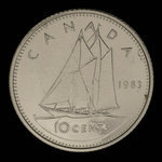 Canada, Elizabeth II, 10 cents <br /> 1983
