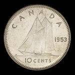 Canada, Elizabeth II, 10 cents <br /> 1953