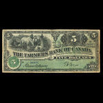 Canada, Farmers Bank of Canada, 5 dollars <br /> September 1, 1908