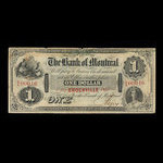 Canada, Bank of Montreal, 1 dollar <br /> February 2, 1857