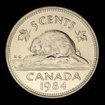 Canada, Elizabeth II, 5 cents <br /> 1984