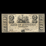 Canada, Bank of Montreal, 2 dollars <br /> August 2, 1843