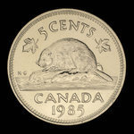Canada, Elizabeth II, 5 cents <br /> 1985