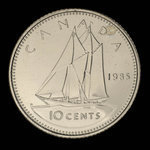 Canada, Elizabeth II, 10 cents <br /> 1985