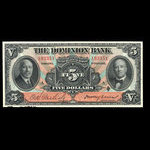 Canada, Dominion Bank, 5 dollars <br /> February 1, 1931