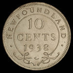 Canada, George VI, 10 cents <br /> 1938