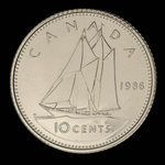 Canada, Elizabeth II, 10 cents <br /> 1986