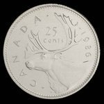 Canada, Elizabeth II, 25 cents <br /> 1986