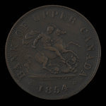 Canada, Bank of Upper Canada (York), 1/2 penny : 1854